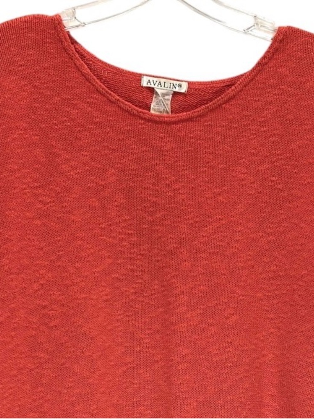 VTG Avalin Orange Cotton Nubby Knit Relaxed Fit Pullover Sweater - One SIze - Picture 6 of 7